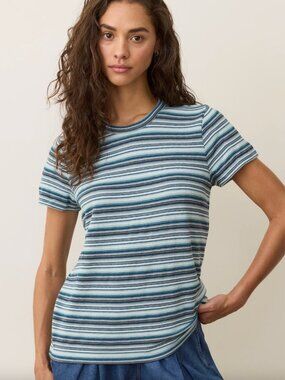 Marine Layer Jacquard Stripe T-shirt Cool Stripe